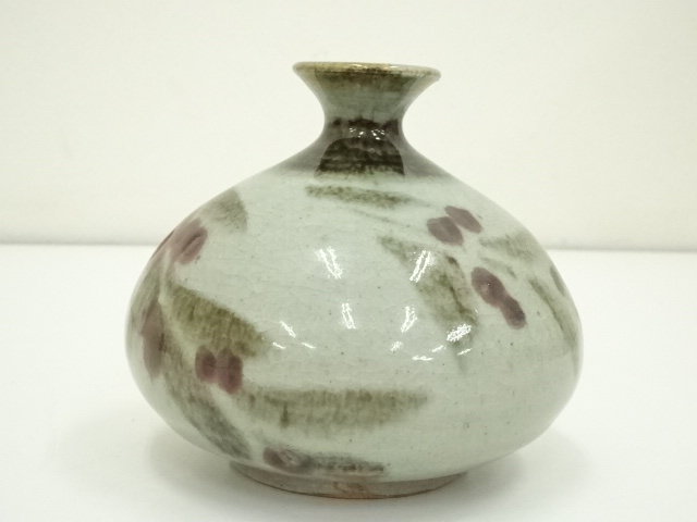 道具 ] - 道具 伊賀焼 新歓嗣造 釉裏紅草文壷（共箱） | ネット